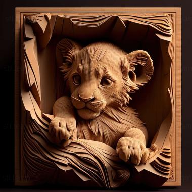 3D модель Малыш Симба из Короля Льва (STL)